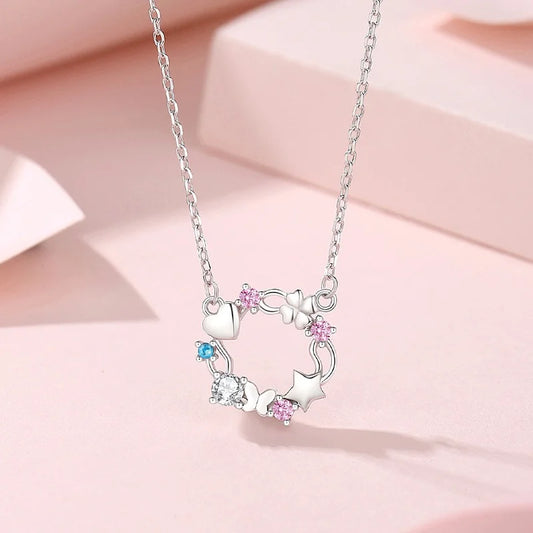 S925 Silver Love Garland Necklace