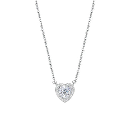 925 Sterling Silver Romantic Heart-Shaped Necklace