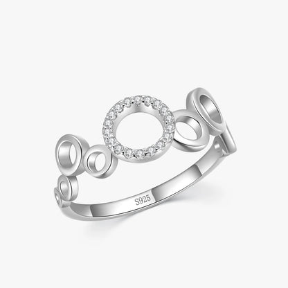925 Sterling Silver Fashion Round Bubble Rings