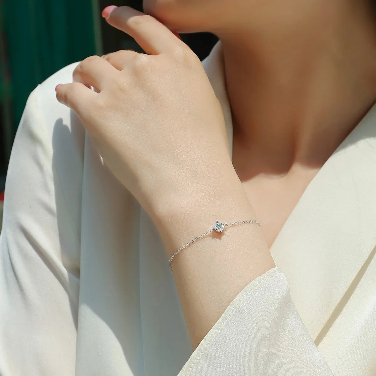 925 Sterling Silver Solitare Bracelet