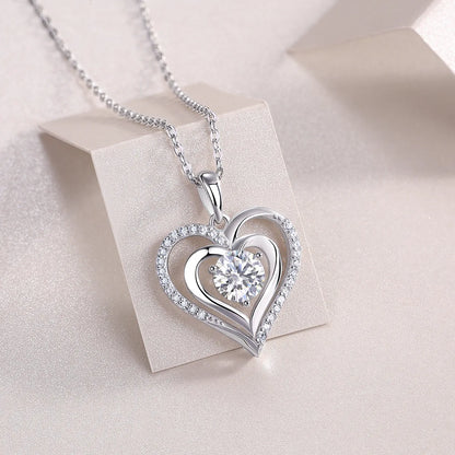 925 Silver Temperament Fashion Heart-Shaped Pendant
