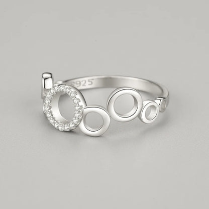 925 Sterling Silver Fashion Round Bubble Rings