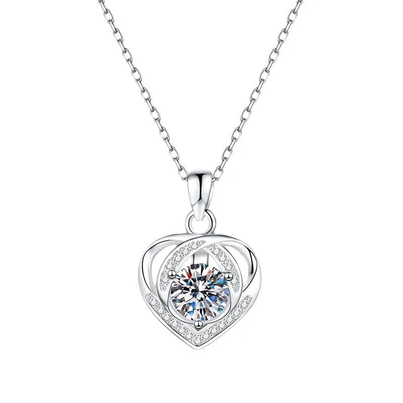 925 Pure Silver Heart Shaped Necklace