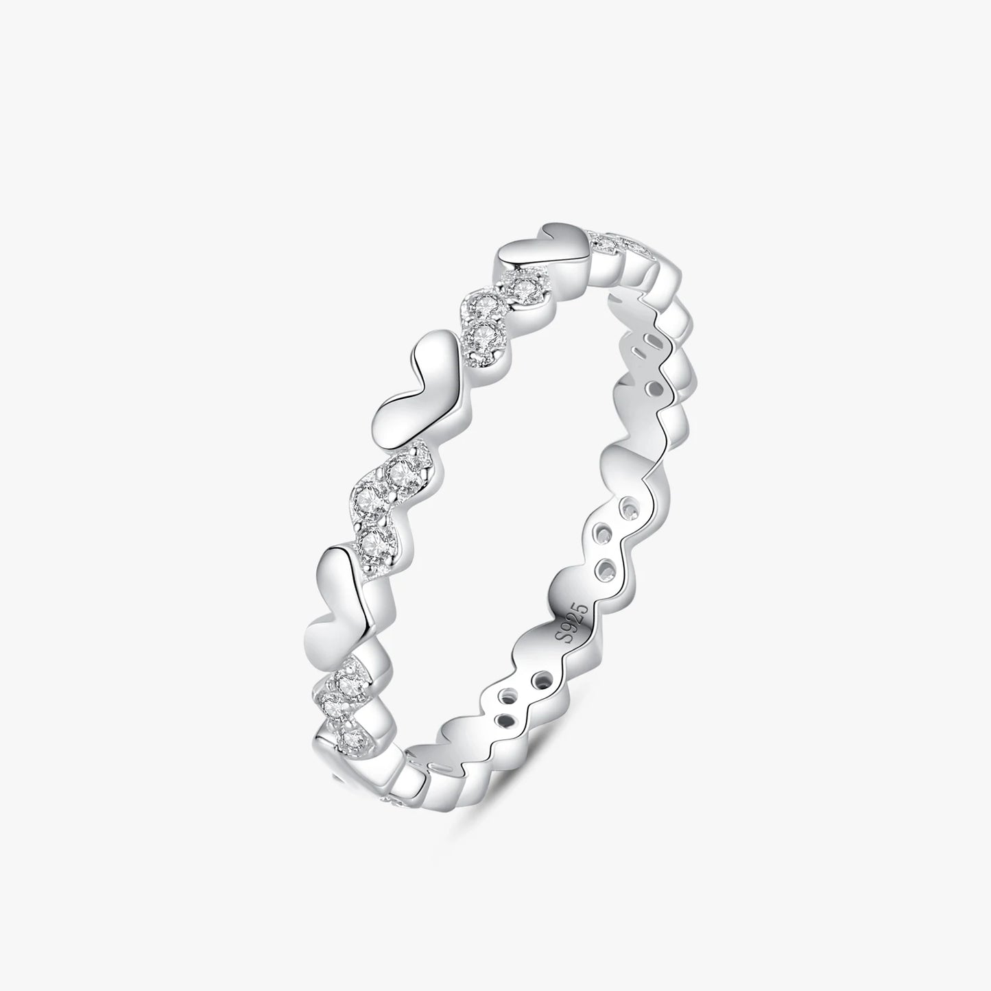 925 Sterling Silver Stackable Simple Heart Rings