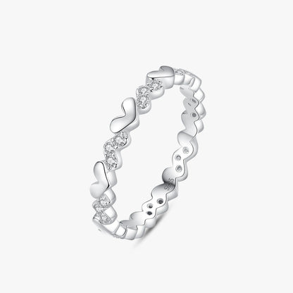 925 Sterling Silver Stackable Simple Heart Rings