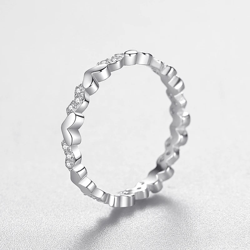 925 Sterling Silver Stackable Simple Heart Rings