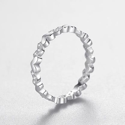 925 Sterling Silver Stackable Simple Heart Rings