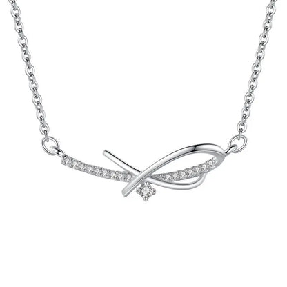 925 Sterling Silver Dainty Bowtie Pendant Necklace