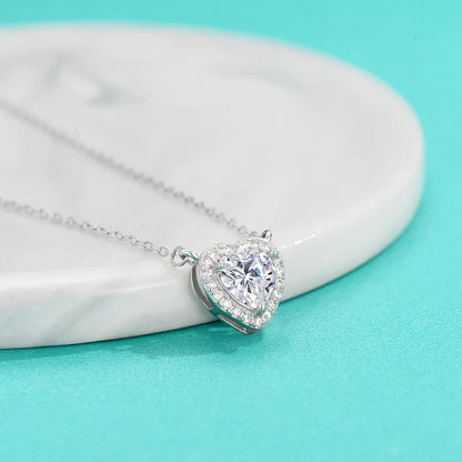 925 Sterling Silver Romantic Heart-Shaped Necklace