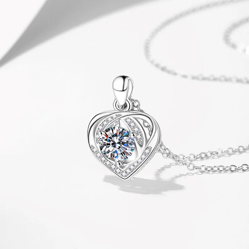 925 Pure Silver Heart Shaped Necklace