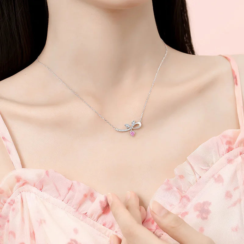 925 Silver Smile Bow Necklace