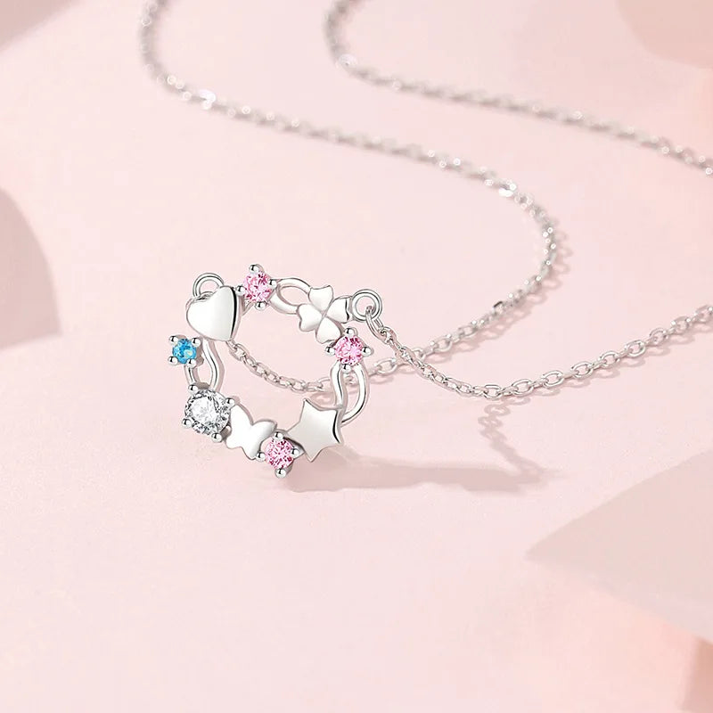 S925 Silver Love Garland Necklace