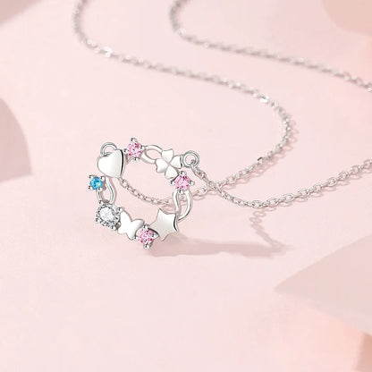 S925 Silver Love Garland Necklace