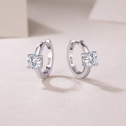 925 Silver Round Cut Bar Design Stud Earrings