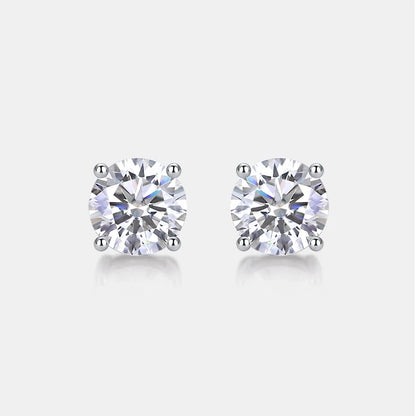 925 Silver Solitaire Engagement Stud Earrings