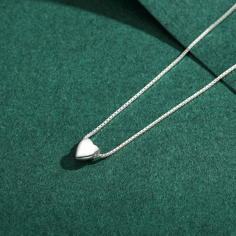 925 Sterling Silver Mini Heart Pendant Necklace