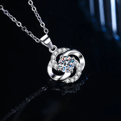 S925 Sterling Silver Clavicle Chain Charm Necklace