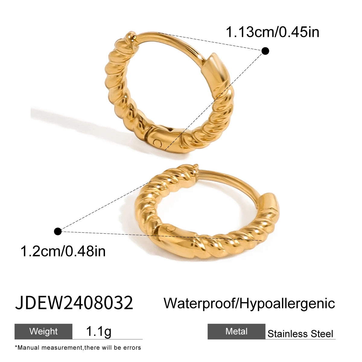 Twist Coil Hoop Earrings - Kimiko