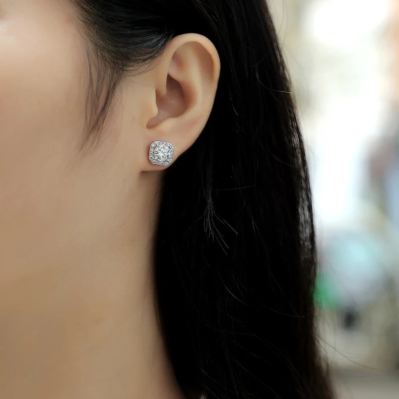 925 Silver Octagon Shape Earrings