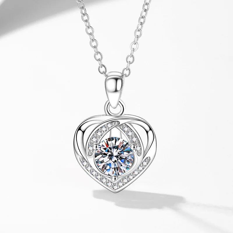 925 Pure Silver Heart Shaped Necklace