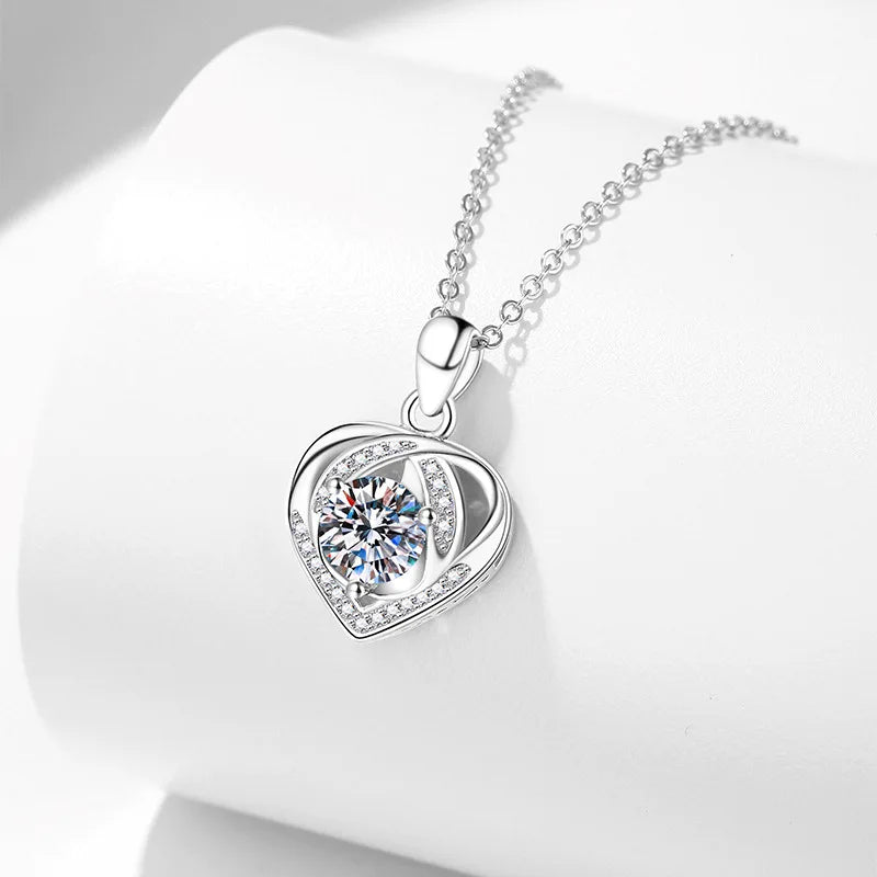 925 Pure Silver Heart Shaped Necklace