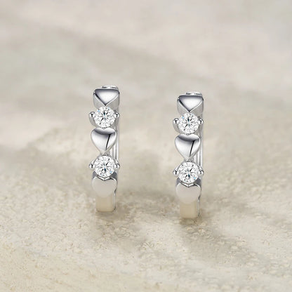 925 Silver Heart Design Hoop Fine Earring