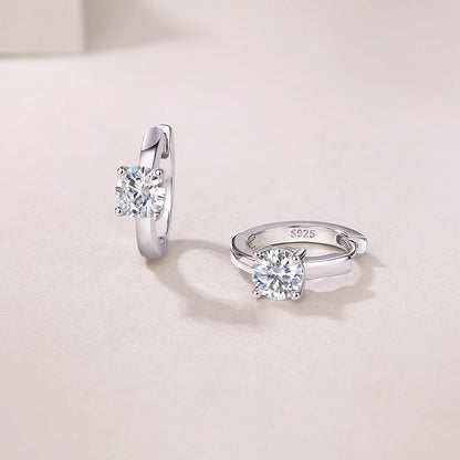 925 Silver Round Cut Bar Design Stud Earrings