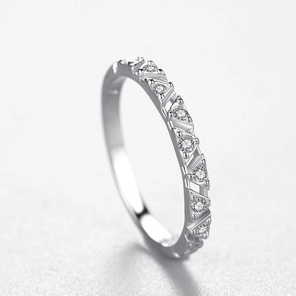 925 Sterling Silver Round & Triangle Geometric Finger Rings