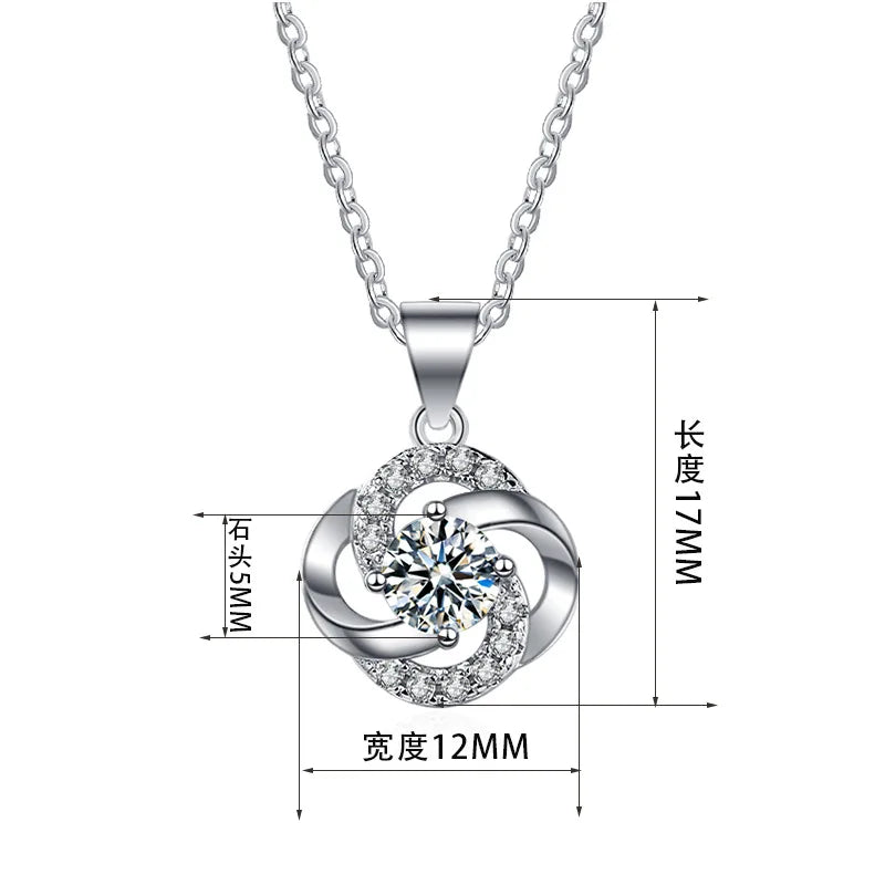 S925 Sterling Silver Clavicle Chain Charm Necklace