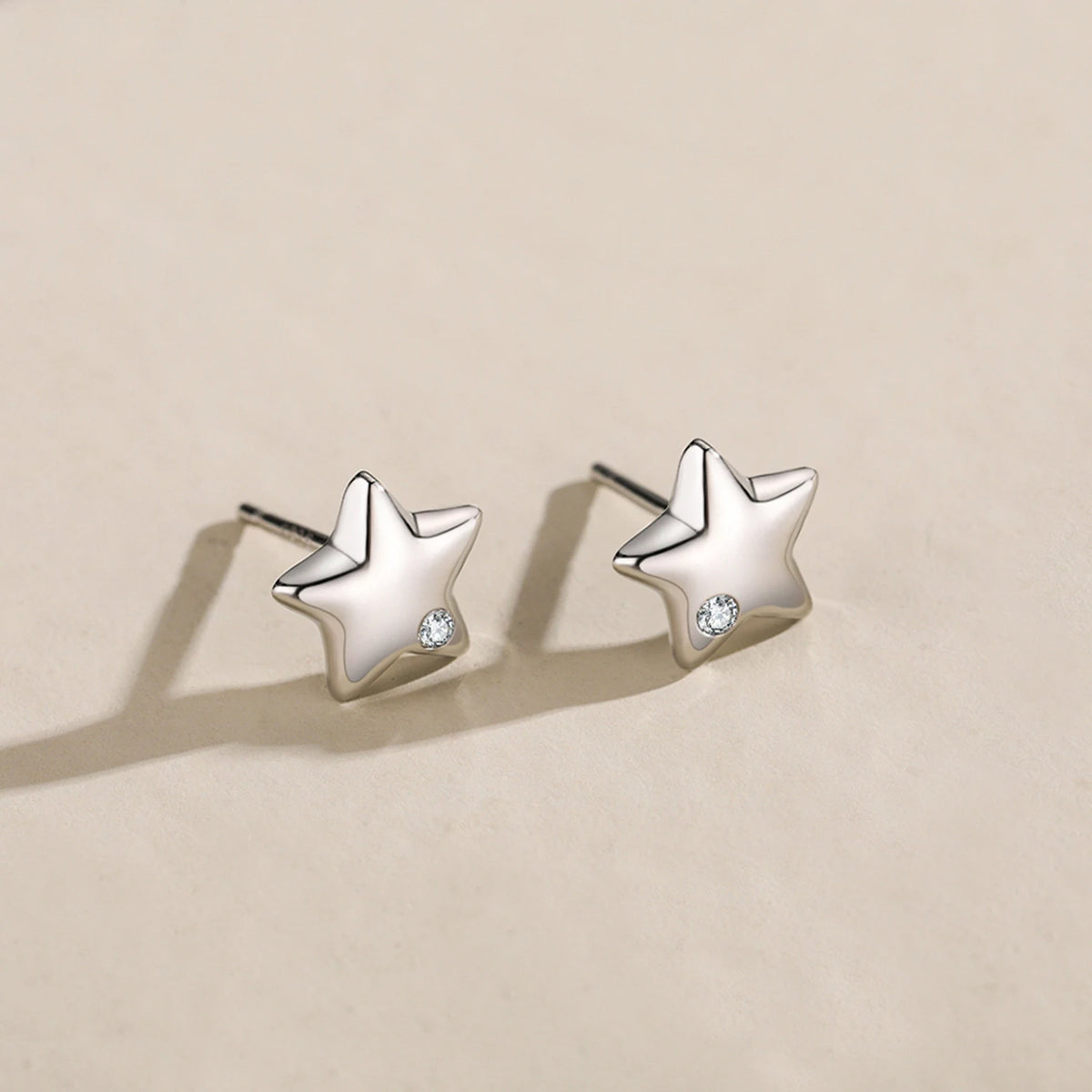 925 Sterling Silver Little Stars Zircon Stud Earrings - Kimiko