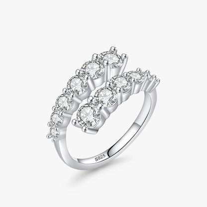 925 Sterling Silver Luxury Open Size Zircon Ring