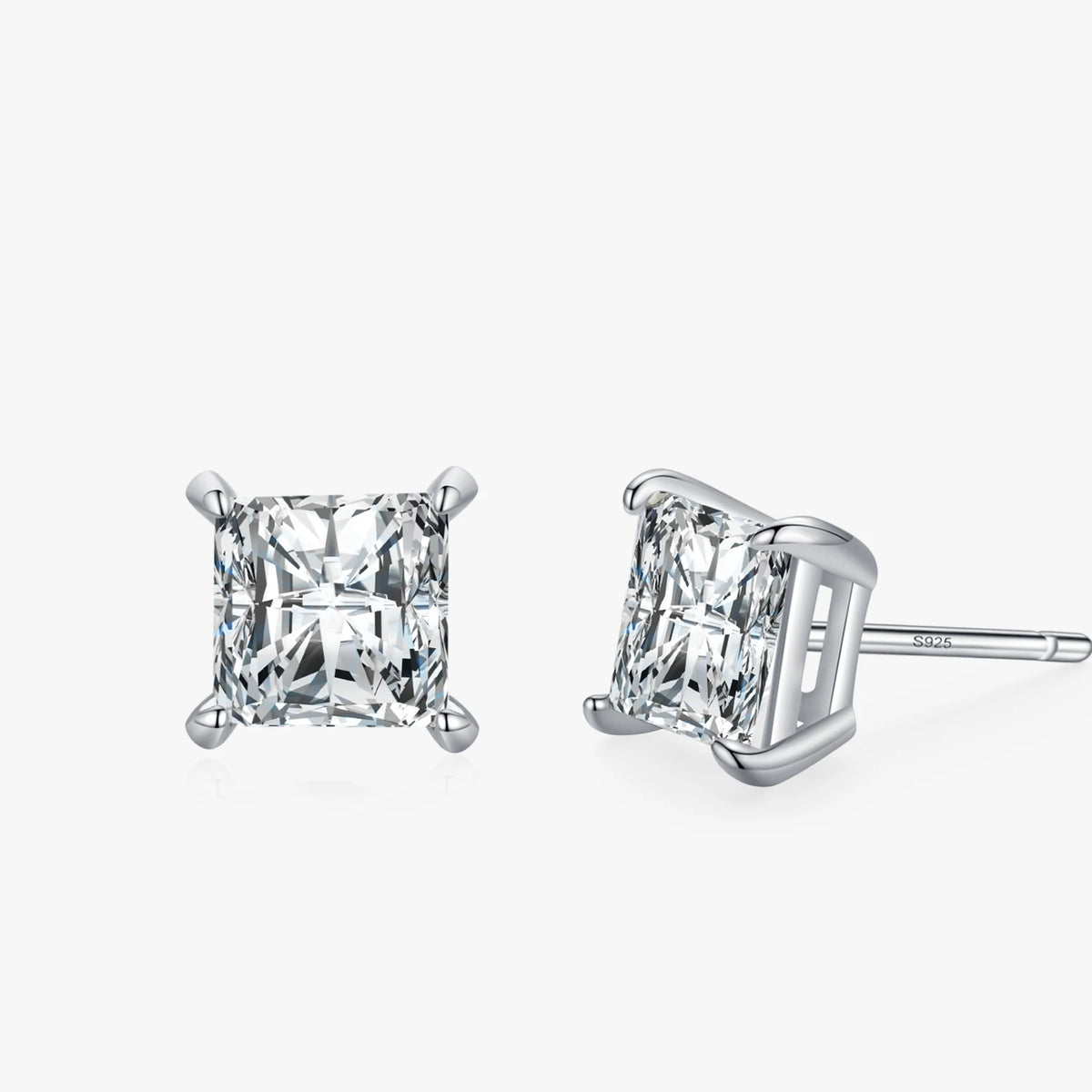 925 Sterling Silver Luxury Sparkling CZ Stud Earrings - Kimiko