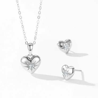 925 Sterling Silver Romance Heart Stud Earrings