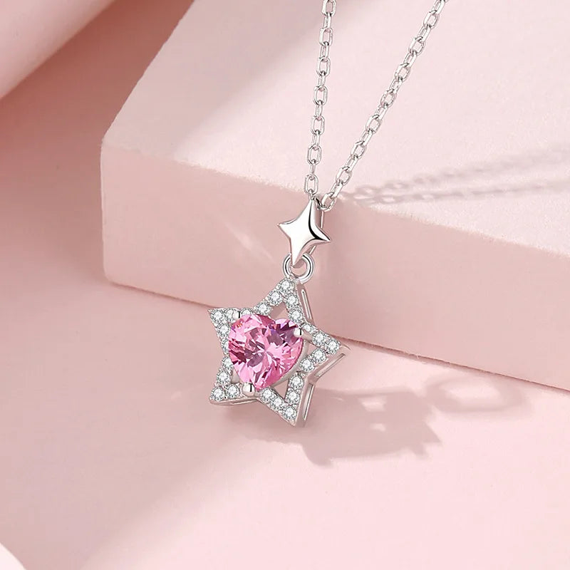 S925 Silver Women's Trendy Love Star Necklace