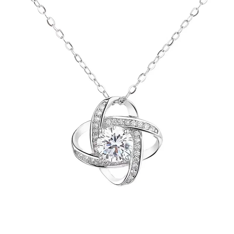 925 Sterling Silver Four-leaf Clover Inlaid Pendant