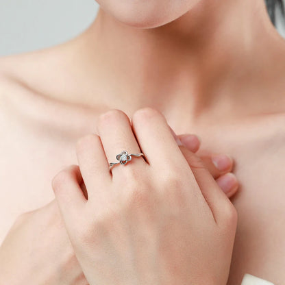 925 Silver Romantic Flower Finger Ring