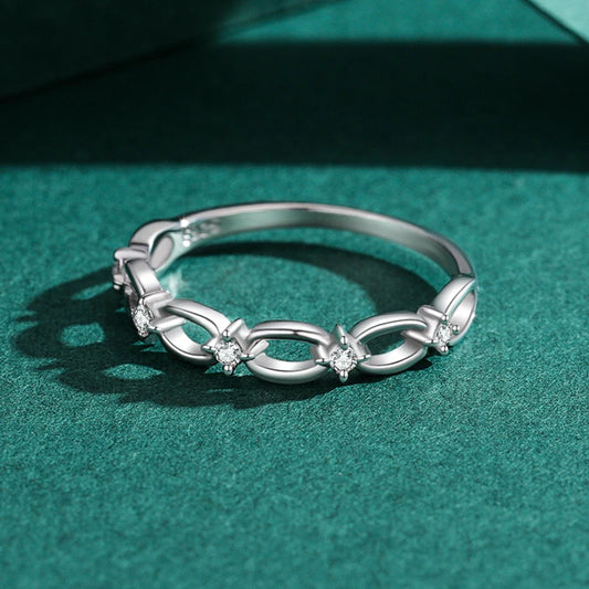 925 Sterling Silver Hot Authentic Original Chain Shape Stackable Finger Ring