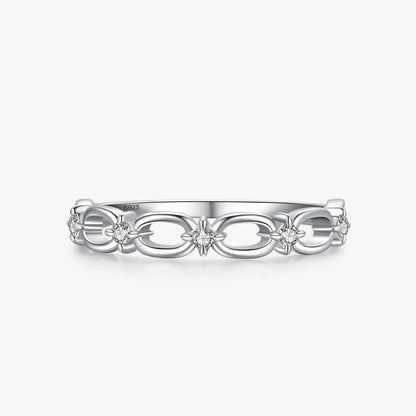925 Sterling Silver Hot Authentic Original Chain Shape Stackable Finger Ring