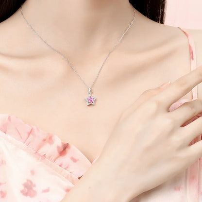 S925 Silver Women's Trendy Love Star Necklace