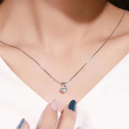 925 Sterling Silver Prong Setting Necklace