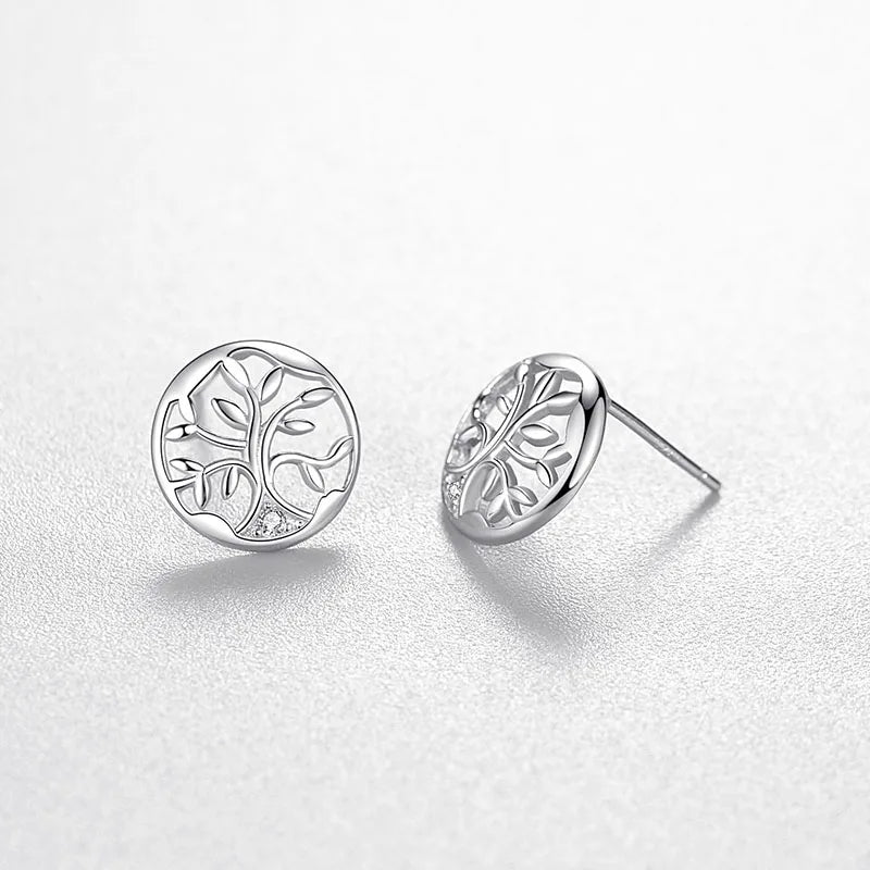 925 Sterling Silver Tree of Life Stud Earrings - Kimiko