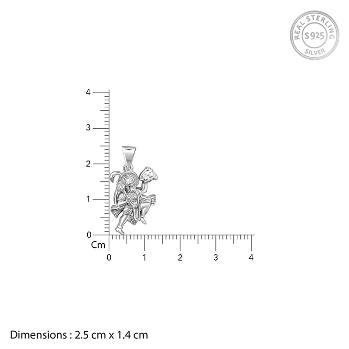 Silver Mahabali Hanuman Pendant with Box Chain For Him