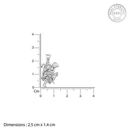 Silver Mahabali Hanuman Pendant with Box Chain For Him