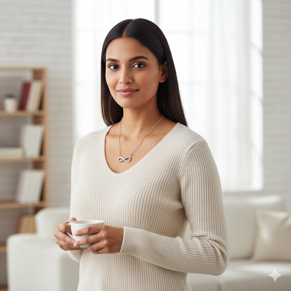 Silver Infinity Heart Necklace