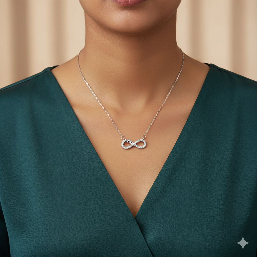 Silver Infinity Heart Necklace