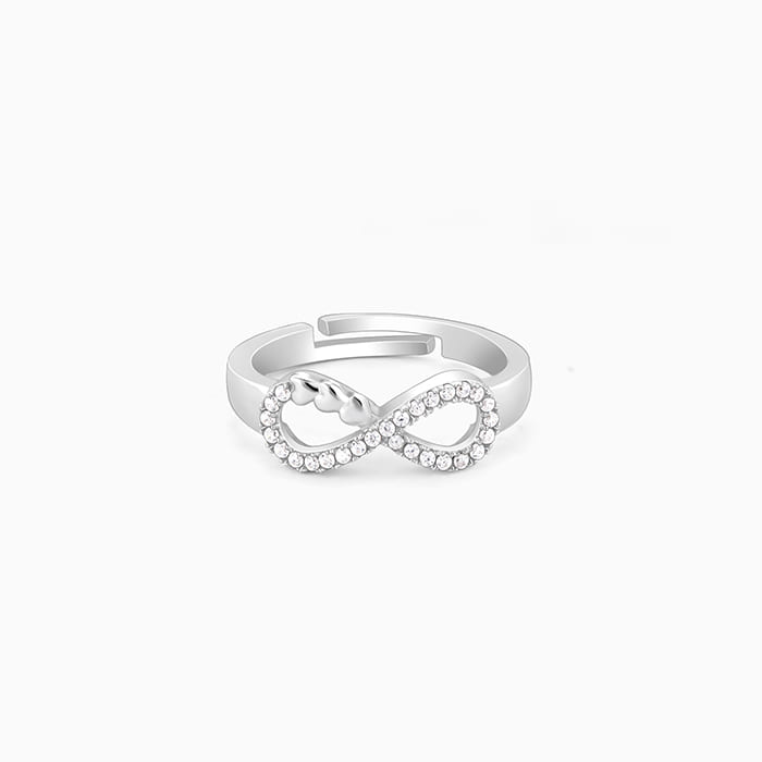 Silver Infinity Heart Ring