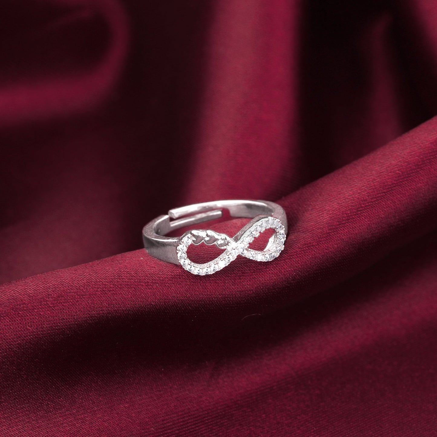 Silver Infinity Heart Ring
