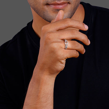 Silver Om Aura Ring For Him