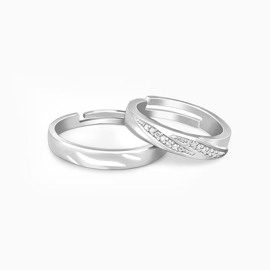 Silver Vintage Couple Band