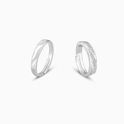 Silver Vintage Couple Band